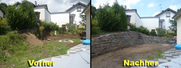 ...die letzten 30qm Natursteinmauer entstanden im August 2008 ! Jetzt ist endlich der Mauerbau abgeschlossen !!!!!!!!